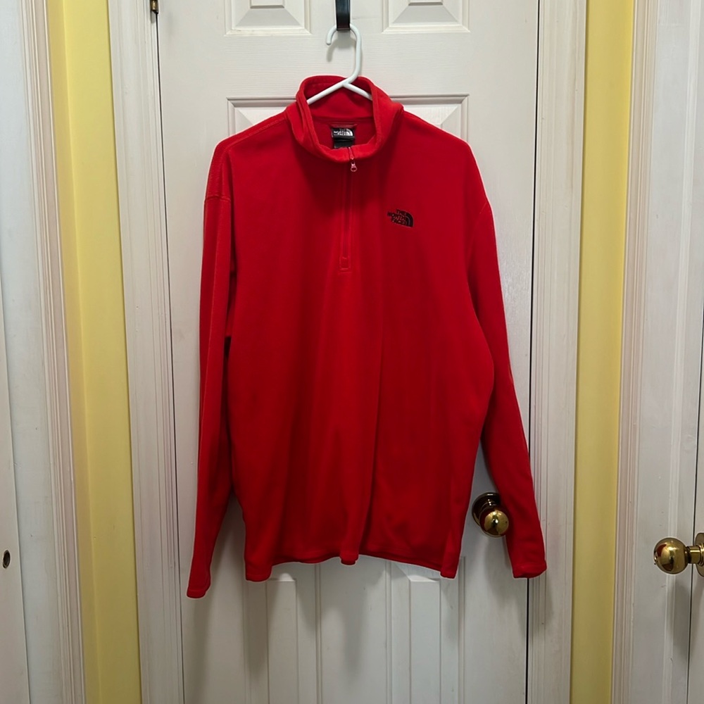 The North Face Polartec Quarter Zip Fleece Pullover (Men's XL) Red